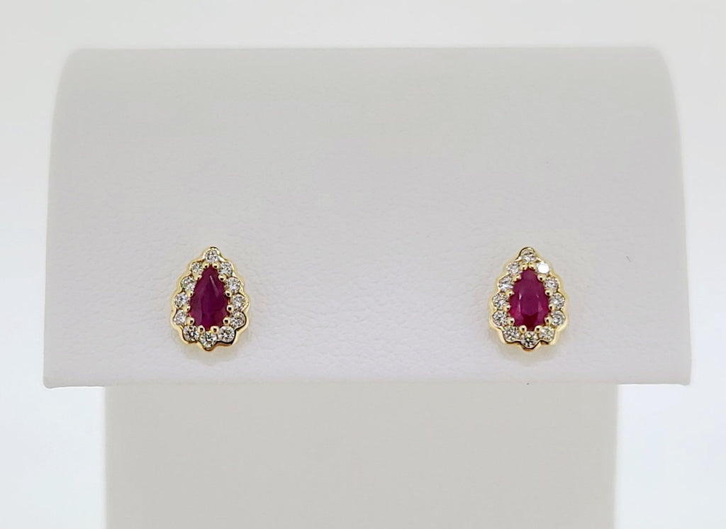 ruby and diamond stud earrings