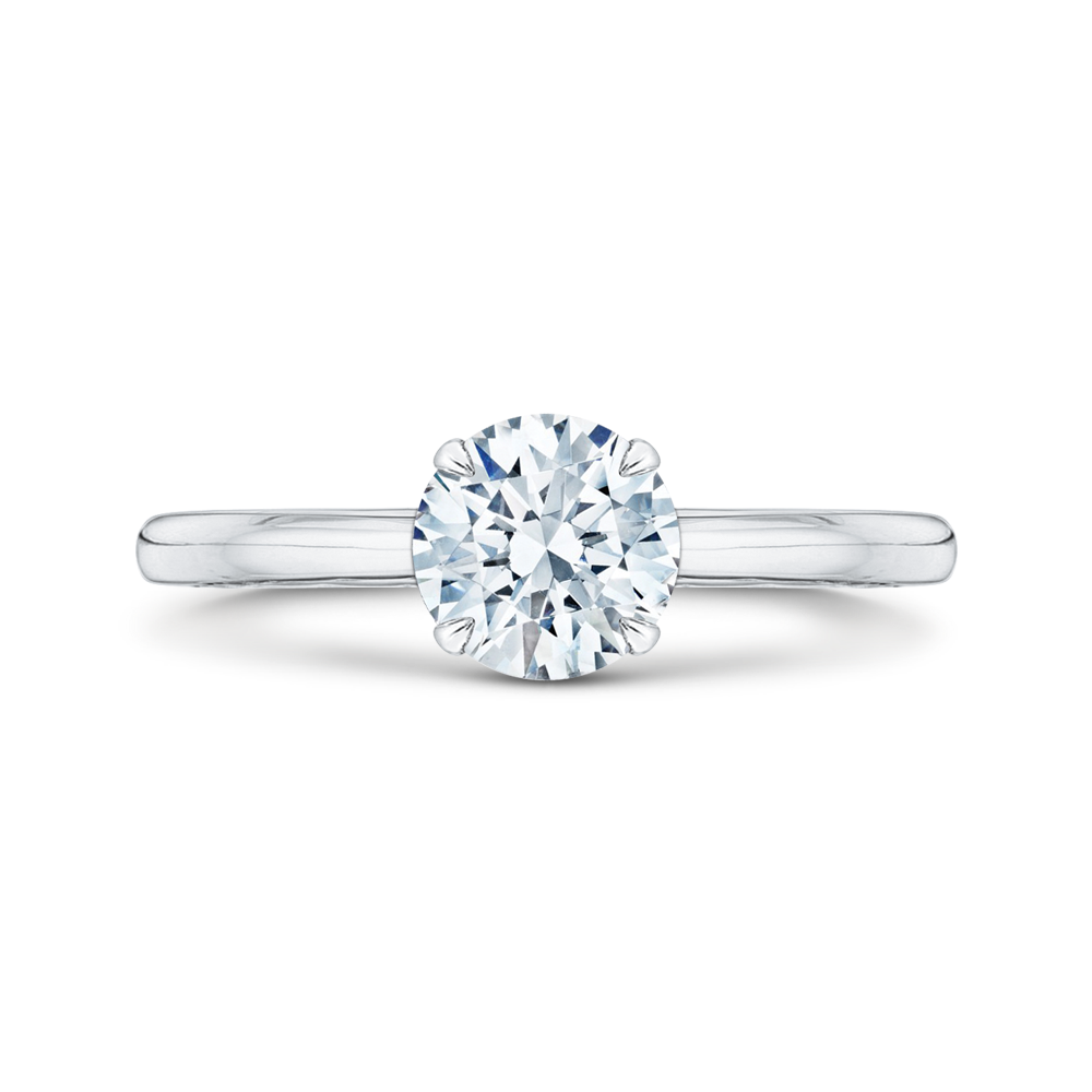 14k white gold round cut diamond solitaire engagement ring (semi mount)