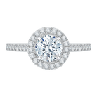 round cut diamond halo engagement ring in 14k two tone gold (semi mount)