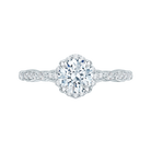 14k white gold round diamond engagement ring (semi mount)