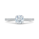 round cut diamond engagement ring in 14k two tone gold (semi mount)