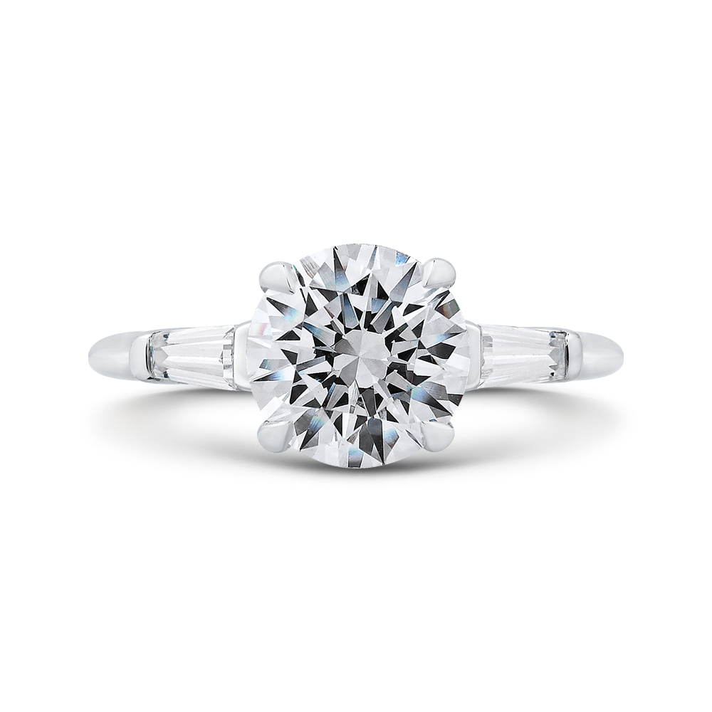14k white gold round diamond classic engagement ring (semi mount)