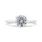 14k white gold round cut diamond classic engagement ring (semi mount)