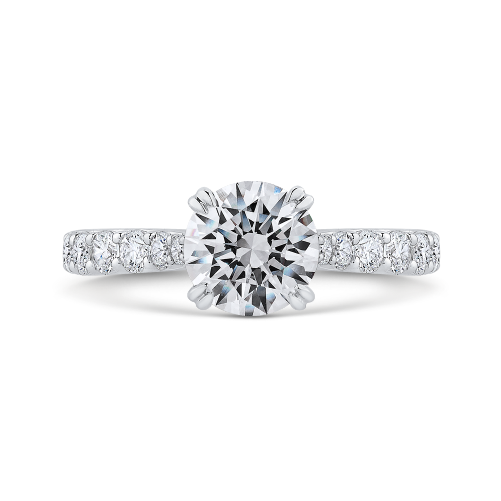 round diamond engagement ring in 14k white gold (semi mount)