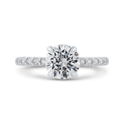 14k two tone gold round diamond engagement ring (semi mount)