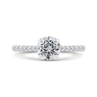 14k two tone gold round diamond engagement ring (semi mount)