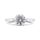 14k two tone gold round diamond floral engagement ring (semi mount)