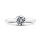 14k white gold round diamond halo engagement ring (semi mount)