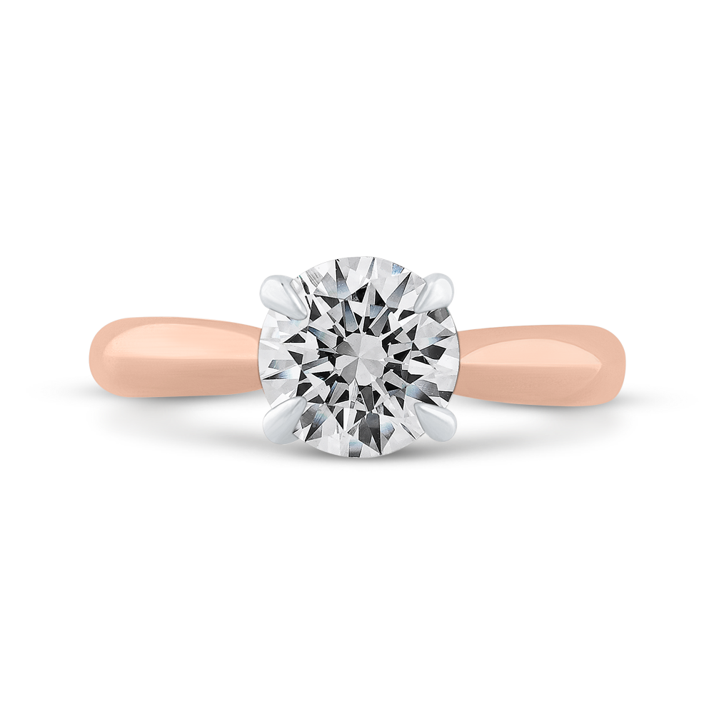 14k two tone gold diamond engagement ring (semi mount)