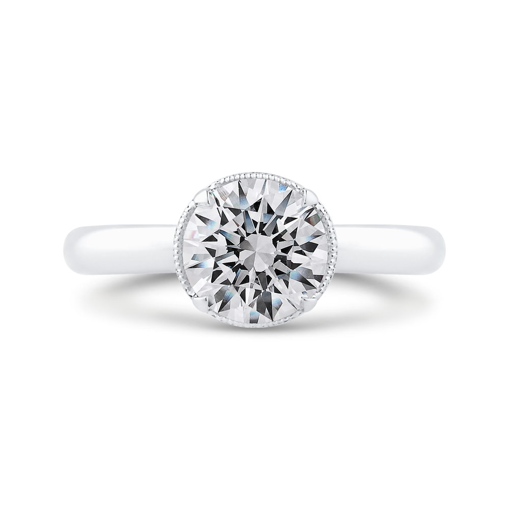 14k white gold diamond engagement ring (semi mount)