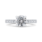 14k white gold round diamond solitaire plus engagement ring  (semi mount)