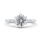 14k white gold round cut diamond engagement ring (semi mount)