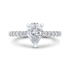 14k white gold pear diamond engagement ring (semi mount)