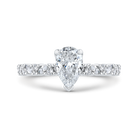 14k white gold pear cut diamond engagement ring (semi mount)