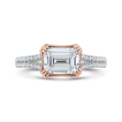 14k two tone gold diamond engagement ring (semi mount)