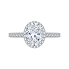 14k white gold oval cut diamond halo engagement ring (semi mount)