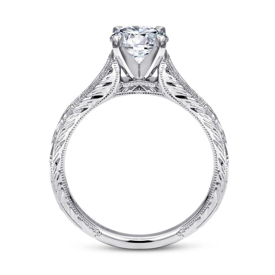 14k white gold round diamond engagement ring