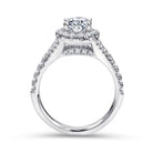 14k white gold oval halo diamond engagement ring