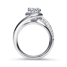 14k white gold round bypass diamond engagement ring