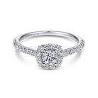 14k white gold round halo diamond engagement ring