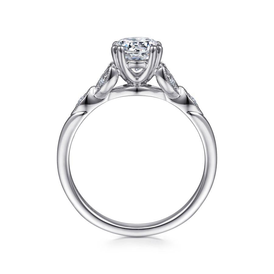 14k white gold round diamond engagement ring