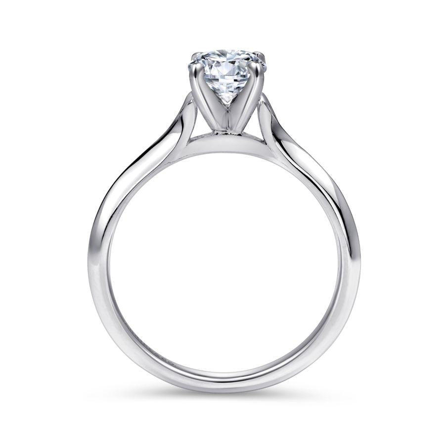 14k white gold round diamond engagement ring