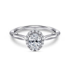 14k white gold oval halo diamond engagement ring