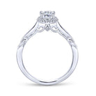 14k white gold oval halo diamond engagement ring