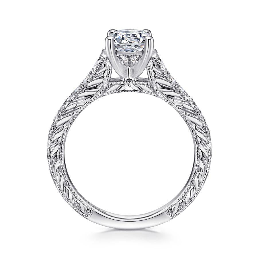 14k white gold round diamond engagement ring