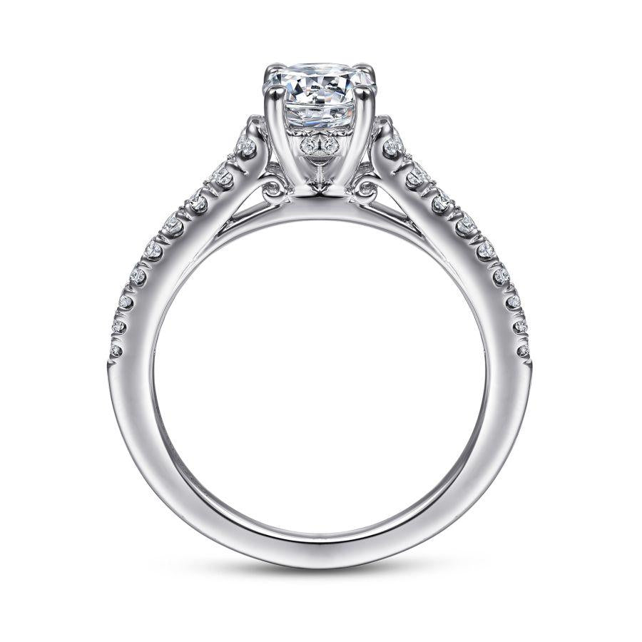 14k white gold round diamond engagement ring