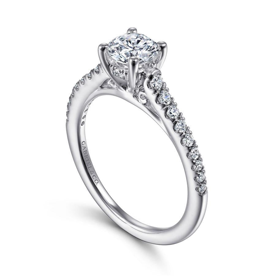 14k white gold round diamond engagement ring