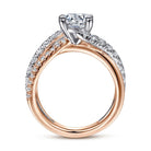 14k white-rose gold round free form diamond engagement ring