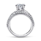 14k white gold round split shank diamond engagement ring