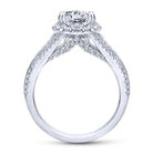 14k white gold round halo diamond engagement ring