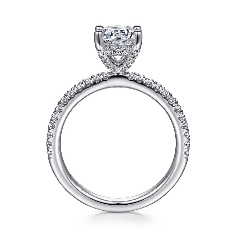 14k white gold round diamond engagement ring