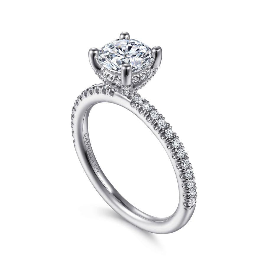 14k white gold round diamond engagement ring