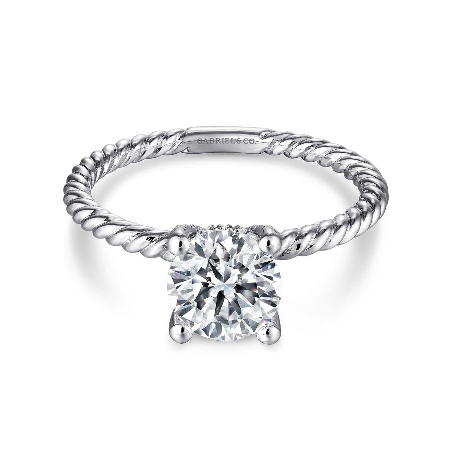 14k white gold round diamond engagement ring