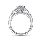 unique 14k white gold vintage inspired halo diamond engagement ring