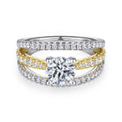 14k white-yellow gold round diamond engagement ring