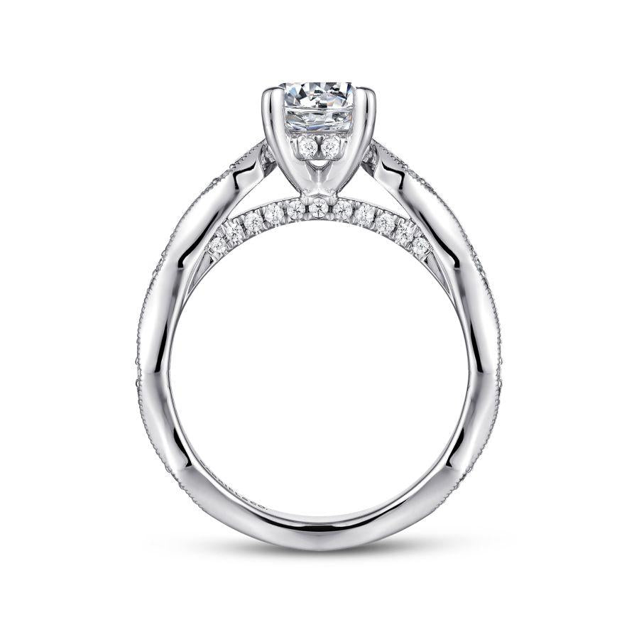 14k white gold round diamond engagement ring