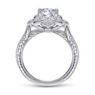 unique 14k white gold halo diamond engagement ring