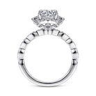 unique 14k white gold art deco halo diamond engagement ring