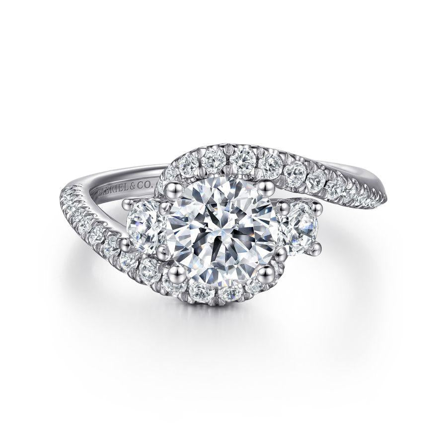 14k white gold round diamond engagement ring