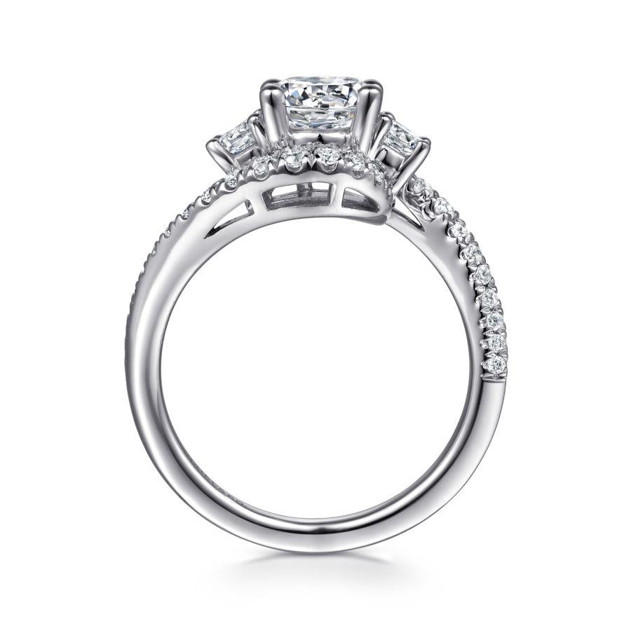 14k white gold round diamond engagement ring