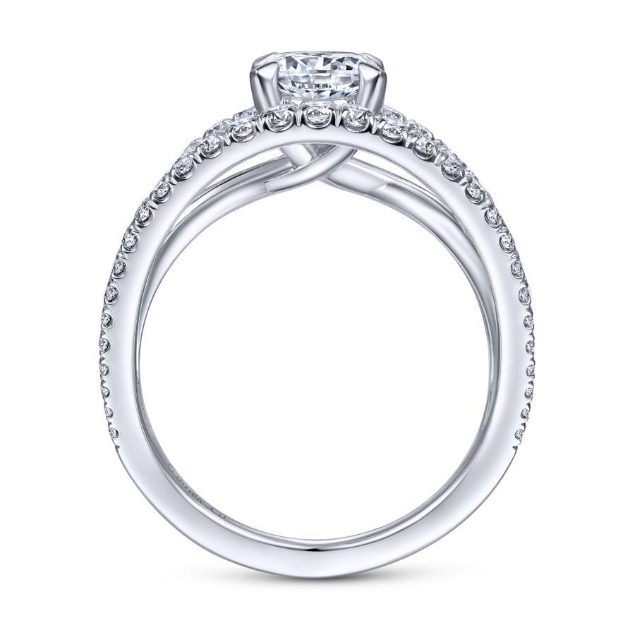 14k white gold round diamond engagement ring