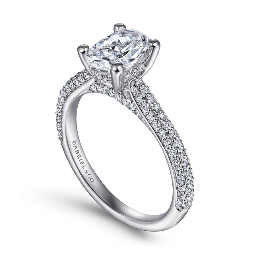 14k white gold oval diamond engagement ring