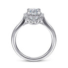 14k white gold oval halo diamond engagement ring