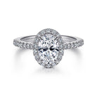 14k white gold oval halo diamond engagement ring