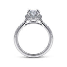 14k white gold oval halo diamond engagement ring