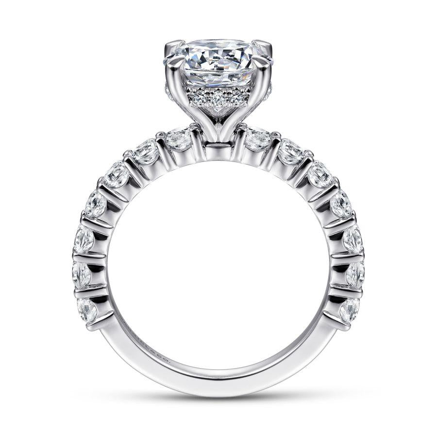 14k white gold round diamond engagement ring